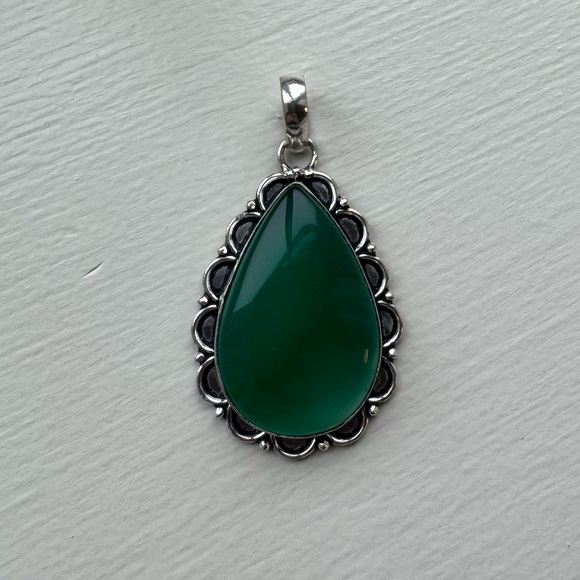 NWOT Sundance Forest Sanctuary Pendant Green Onyx Sterling Silver